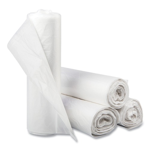 High-Density Trash Bags | Inteplast Group S434816N 60 gal. 16 microns 43 in. x 48 in. High-Density Commercial Can Liners - Natural (200/Carton) image number 0