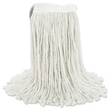 Mop Heads | Boardwalk BWK224CCT 24 oz. Cotton Premium Cut-End Wet Mop Heads - White (12/Carton) image number 1