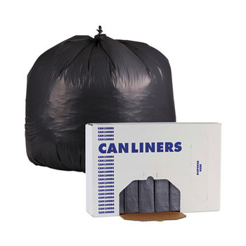 LOW DENSITY TRASH BAGS | Boardwalk H8647PGK 56 Gallon 1.3 mil 43 in. x 47 in. Flat Pack Linear Low Density Industrial Can Liners - Gray (100/Carton)