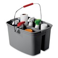 Buckets & Wringers | Rubbermaid Commercial FG261700GRAY 17 qt. Plastic Double Utility Pail - Gray image number 3
