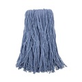 Mop Heads | Boardwalk BWK2024B #24 Cotton/Synthetic Fiber Cut-End Standard Mop Head - Blue (12/Carton) image number 1
