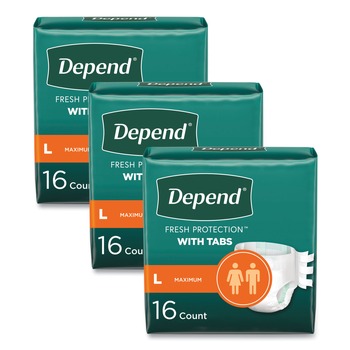 | Kimberly-Clark 35458 35 in. to 49 in. Waist Incontinence Protection with Tabs (3 Packs/Carton)