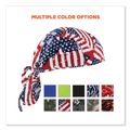 Head & Face Protection | Ergodyne 12477 Chill-Its 6615 One Size Fits Most High-Performance Bandana Doo Rag with Terry Cloth Sweatband - Stars and Stripes image number 4