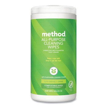 Method 338525 1 Ply All Purpose Cleaning Wipes - White Lime and Sea Salt (6/Carton)