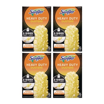 Swiffer 21620 Dust Lock Fiber Heavy Duty Dusters Refill - Yellow (24/Carton)