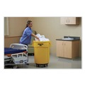 Indoor Waste Receptacles | Rubbermaid Commercial FG264360YEL 44 Gallon Plastic Vented Round Brute Container - Yellow image number 5