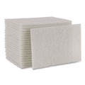 Scouring Pads & Sticks | Boardwalk 98BWK LD 6 in. x 9 in. Light Duty Scour Pad - White (20/Carton) image number 1