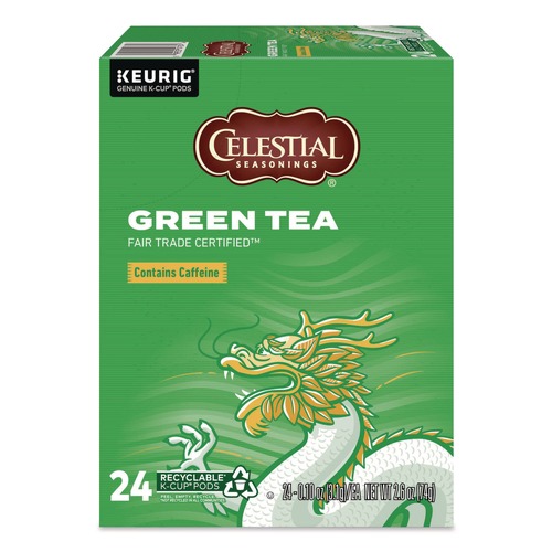 Coffee - Caffeinated | Celestial Seasonings 5000330010 Green Tea K-Cups (24/Box) image number 0