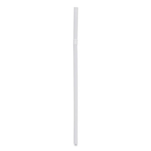 Straws/Stems/Sticks | Boardwalk BWKFSTW775W25 7.75 in. Flexible Plastic Wrapped Straws - White (20/Carton) image number 0