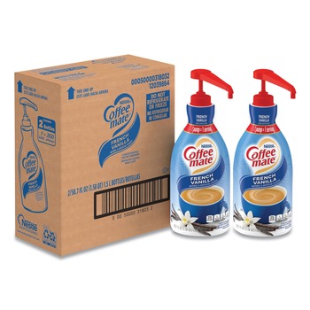 CREAMERS | Coffee-Mate 12039864 1.5 Liter Liquid Coffee Creamer Pump Bottle - French Vanilla (2/Carton)