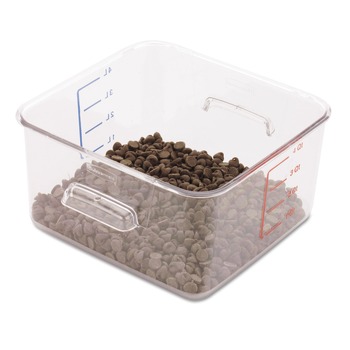 SMALLWARES | Rubbermaid Commercial FG630400CLR SpaceSaver 8.8 in. x 8.75 in. x 4.75 in. 4 qt. Plastic Square Containers - Clear