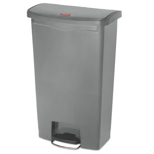Indoor Waste Receptacles | Rubbermaid Commercial 1883604 Streamline 18-Gallon Front Step Style Resin Step-On Container - Gray image number 0