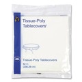 Table Covers & Skirts | Hoffmaster 210101 82 in. Diameter Tissue/Poly Tablecovers - White (25/Carton) image number 1
