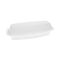 Food Containers & Lids | Pactiv Corp. YTH100980000 7.25 in. x 3 in. x 2 in. Single Tab Lock Hot Dog Foam Hinged Lid Containers - White (504/Carton) image number 0