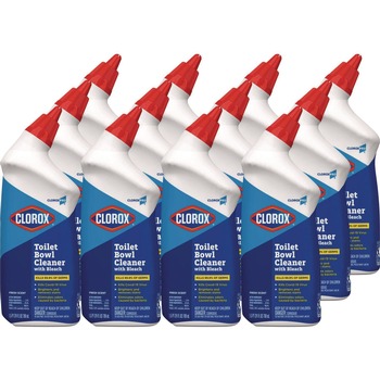 Clorox 00031 24 oz. Bottle Toilet Bowl Cleaner with Bleach - Fresh Scent (12/Carton)