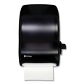 Towel Dispensers | San Jamar T1100TBK 12.94 in. x 9.25 in. x 16.5 in. Lever Roll Classic Towel Dispenser - Transparent Black Pearl image number 2