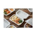 Food Containers & Lids | Pactiv Corp. YCNW0205 9 x 6 x 3.1 EarthChoice Vented Microwavable MFPP Plastic Hinged Lid Container - White (170/Carton) image number 5