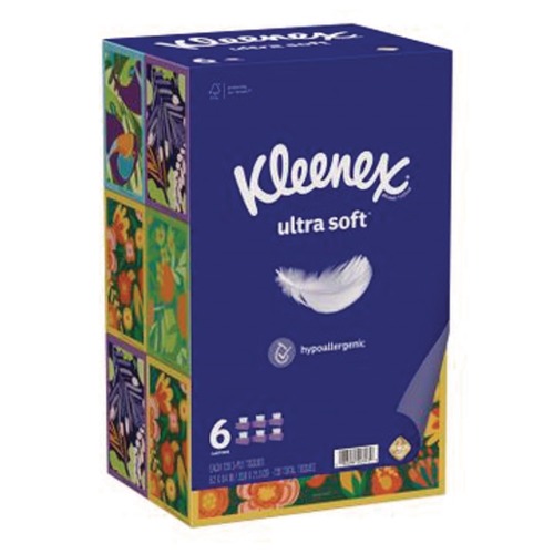 Facial Tissues | Kleenex 54317 3-Ply Ultra Soft Facial Tissue - White (4 Packs/Carton) image number 0