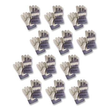 MCR Safety 1935XL Mustang Leather Palm Gloves - X-Large, Blue/Cream (1-Dozen)