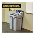 Indoor Waste Receptacles | Rubbermaid Commercial 2185055 Slim Jim Recycling Station Kit 1-Stream Mixed Recycling 23 gal Plastic Gray/Blue image number 5
