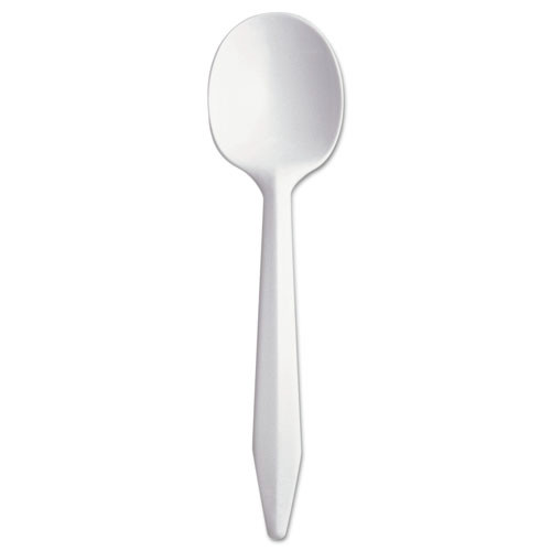 Disposable Spoons | Dart SU6BW 5.6 in. Style Setter Mediumweight Plastic Spoons - White (1000/Carton) image number 0
