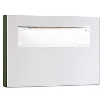 Bobrick B-221 ClassicSeries 15.75 x 2 x 11 Toilet Seat Cover Dispenser - Stainless Steel