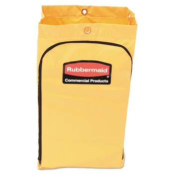 JANITORIAL CART ACCESSORIES | Rubbermaid Commercial 1966719 17.25 in. x 30.5 in. 24 Gallon Zippered Vinyl Cleaning Cart Bag - Yellow