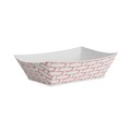Food Containers & Lids | Boardwalk BWK30LAG300 3 lbs. Capacity Paper Food Baskets - Red/White (500/Carton) image number 0