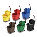 Buckets & Wringers | Rubbermaid Commercial FG757788YEL 35 qt. WaveBrake 2.0 Down-Press Plastic Bucket/Wringer Combos - Yellow image number 9