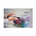 Office Boxes & Bins | Rubbermaid RMCC300014 13.37 in. x 18.75 in. x 10.5 in. 30-Quart Clever Store Basic Latch-Lid Container - Clear image number 2