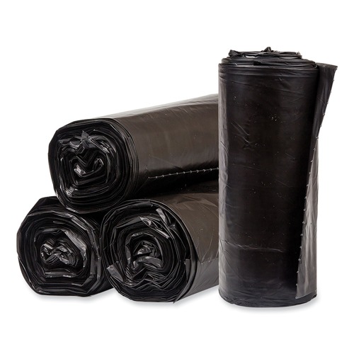 Low-Density Trash Bags | Pitt Plastics PCRL404620K 40 in. x 46 in. 1.7 mil 40 gal. Eco Strong Plus Can Liners - Black (100/Carton) image number 0