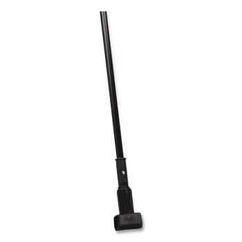 HANDLES AND BRACES | Carlisle 3697000 1 in. Diameter x 60 in. Vinyl Coated Jaw Style Metal Mop Handle - Black