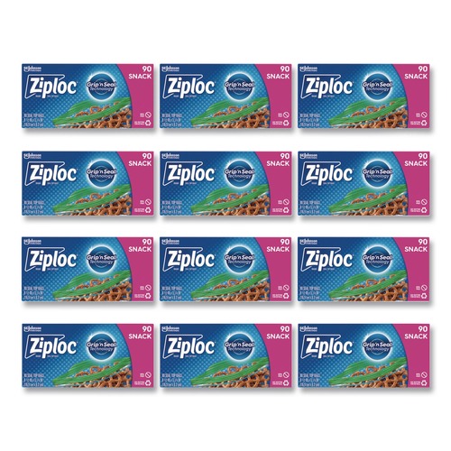 Resealable Bags | Ziploc 315892 6.5 in. x 3.25 in. Seal Top Snack Bags - Clear (1080/Carton) image number 0