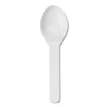 Disposable Spoons | World Centric SP-CS-3 3 in. PLA Compostable Cutlery Tasting Spoon - White (3000/Carton) image number 0