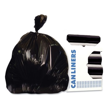  | Heritage Z6640WK R01 33 in. x 40 in. 22 mic 33 Gallon High-Density Waste Can Liners - Black (25 Bags/Roll, 10 Rolls/Carton)