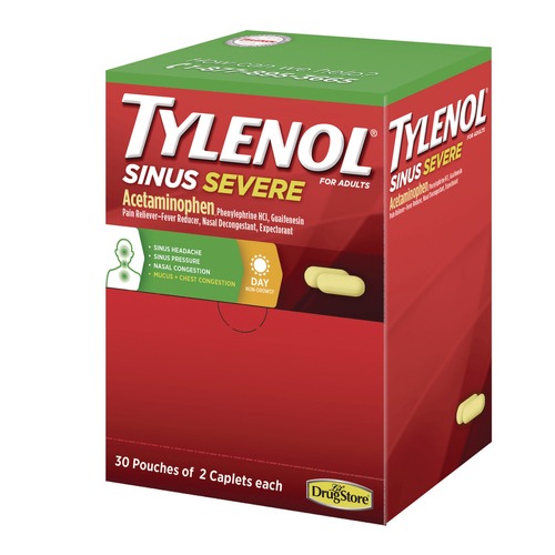 Medicines | Tylenol 64578 Sinus Severe Acetaminophen Daytime Pain Reliever Caplet (30/Box) image number 0