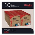 Perforated Roll & Hand Towels | WypAll 83550 X50 9-1/10 in. x 12-1/2 in. Cloth Pop-Up Box - White (176/Box 10 Boxes/Carton) image number 1