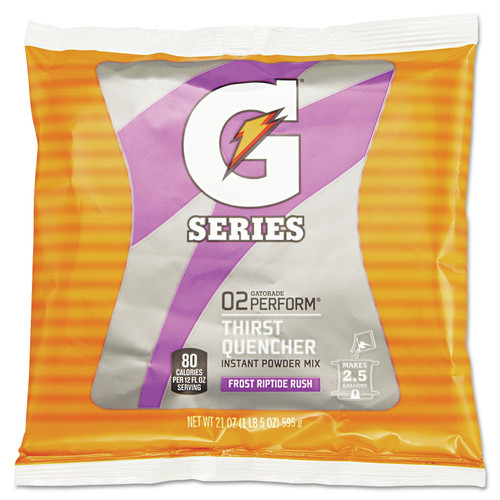 Drink Mixes | Gatorade QUA33673 G Series 21 oz. Powder Drink Mix Pouches - Riptide Rush (Carton of 32 Each) image number 0