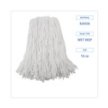 Mop Heads | Boardwalk BWK216RCT 16 oz. Rayon Premium Cut-End Wet Mop Heads - White (12/Carton) image number 3