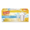 Drawstring & Kitchen Bags | Glad 78812 OdorShield 8 in. x 18 in. 4 Gallon Tie-Flap Quick-Tie Small Trash Bags - White Febreze Fresh Clean Scent (156/Carton) image number 1