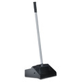 Dust Pans | Boardwalk 528101 34 in. Plastic/Aluminum Handle 11-3/4 in. Wide Lobby Dust Pan - Black/Silver image number 0