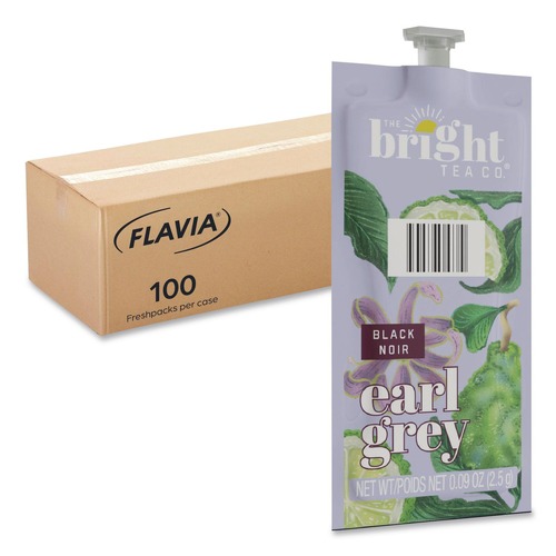 Tea | FLAVIA 48026 0.09 oz. Pouch The Bright Tea Co. Freshpack - Earl Gray (100/Carton) image number 0