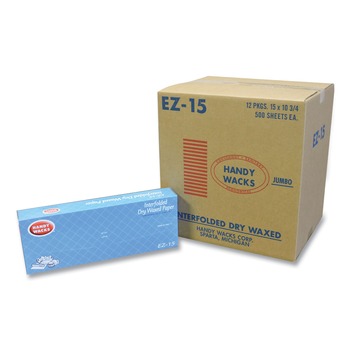 PAPER WRAPS | Handy Wacks EZ15 10.75 in. x 15 in. Interfolded Dry Waxed Paper Deli Sheets (12/Carton)