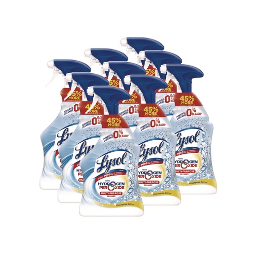 All Purpose Cleaners & Degreasers | LYSOL Brand 19200-89289 32 oz. Trigger Spray Bottle Multi-Purpose Hydrogen Peroxide Cleaner - Citrus Sparkle Zest (9/Carton) image number 0