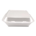 Food Containers & Lids | Plastifar 12109 7.56 in. x 8.25 in. x 2.38 in. 3-Compartment Foam Hinged Lid Containers - White (200/Carton) image number 2