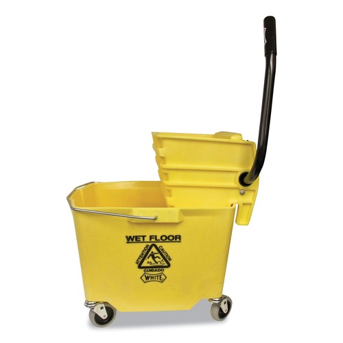 Buckets & Wringers | Impact 6Y/2635-3Y 12 oz. - 32 oz. Side-Press Squeeze Wringer/Plastic Bucket Combo - Yellow image number 0