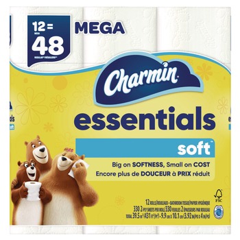  | Charmin 80370714 2-Ply Septic Safe Essentials Soft Bathroom Tissue - White (4 Packs/Carton)