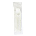 Cutlery Kits | Boardwalk BWKSCHOOLKITPP 5.31 in. Mediumweight Plastic School Cutlery Napkin/Spork/Straw Kit - White (1000/Carton) image number 1