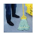 Mop Heads | Boardwalk BWK1200LCT EcoMop Recycled Fiber Looped-End Mop Heads - Large, Green (12/Carton) image number 8