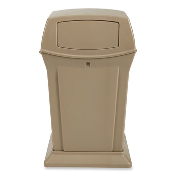 OUTDOOR WASTE RECEPTACLES | Rubbermaid Commercial FG917188BEIG Ranger 45-Gallon Fire-Safe Structural Foam Container - Beige